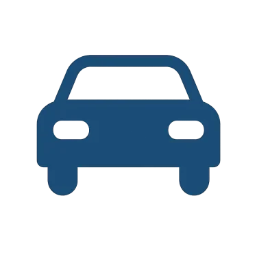 Blaues Auto als Piktogramm