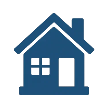 Blaues Haus als Piktogramm