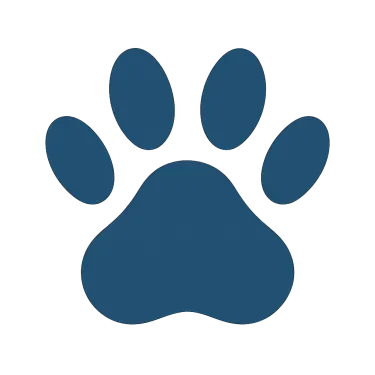 Blaues Tierpfote als Piktogramm